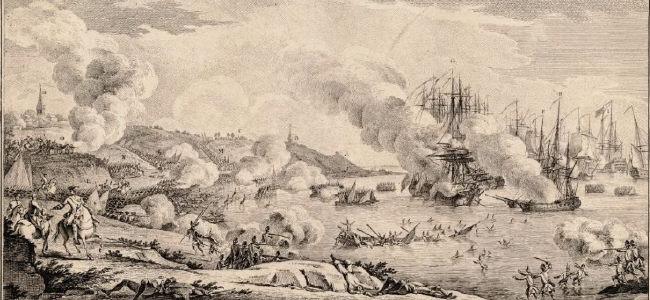 미노르카 해전에서 영국군을 공격하고 있는 프랑스 함대(니콜라스 오잔느 그림).