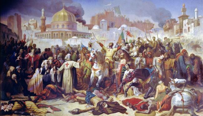 19세기 프랑스 화가 에밀 시뇰이 그린 ‘십자군의 예루살렘 점령’. 십자군이 아시아 물소를 이탈리아에 전파했다는 설이 있다.