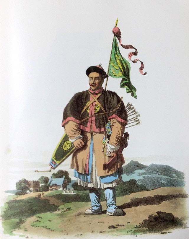 1893년 영국 화가가 그린 청나라 군사.  필자 제공