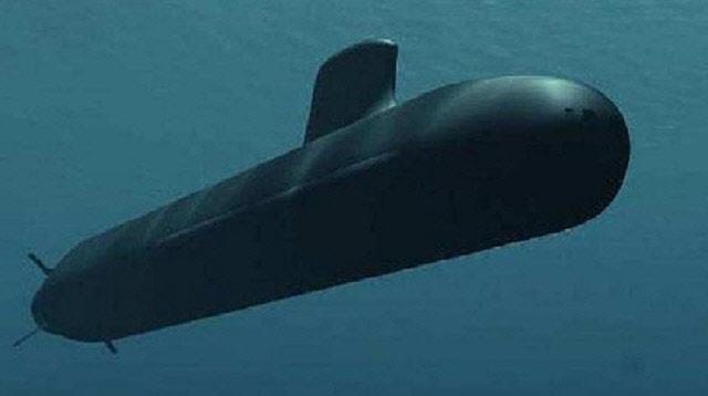 호주의 차기 잠수함으로 선정된 쇼트핀 바라쿠다 블록 1A 잠수함 모형.