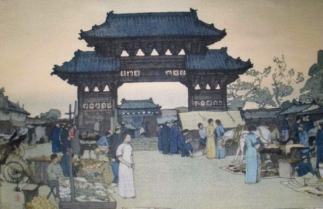요동 고을의 장터(19세기 말 영국 화가의 그림). 필자 제공