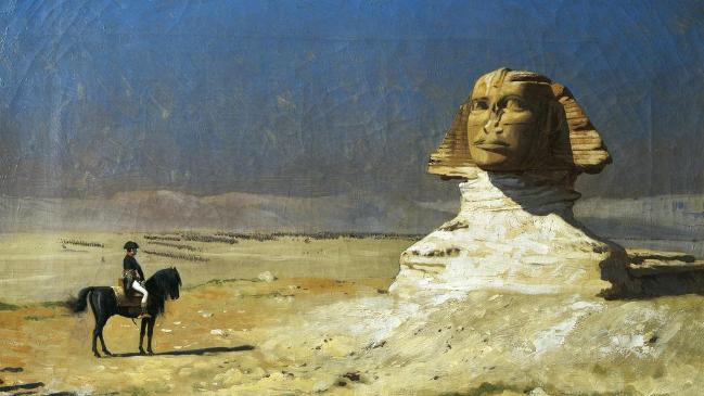이집트 원정 당시 피라미드 앞에 선 나폴레옹을 묘사한 작품.  필자 제공