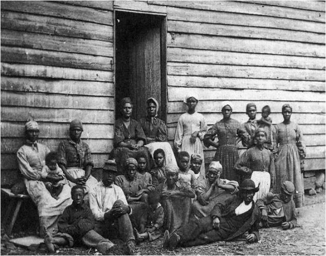 남북전쟁 전 미국 남부 면화 농업에 노동력을 제공했던 흑인 노예들.