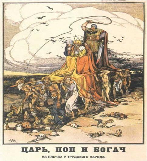 19세기 제정 러시아에서 거주이전의 자유를 박탈당한 채 ‘농노’가 된 러시아 농민의 참상을 묘사한 풍자화.