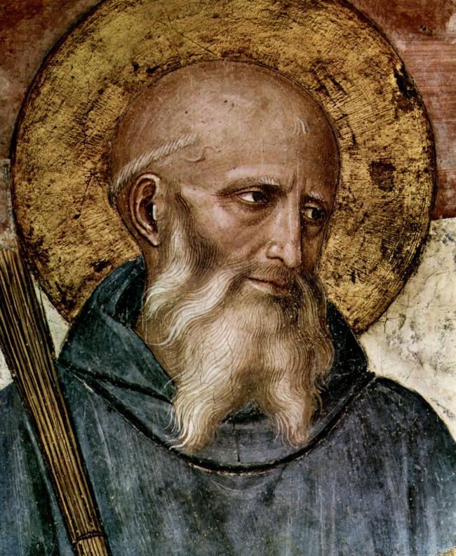 프라 안젤리코가 1441년 프레스코 기법으로 그린 성 베네딕토의 초상화.
 사진=산 마르코 미술관 소장