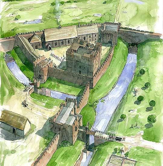 1400년경 칼라일 성의 모습을 상상해 그린 삽화. 사진=잉글리시 헤리티지 홈페이지