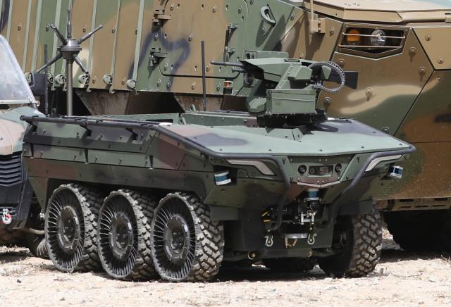 2021년 9월 육군과학화전투훈련단(KCTC)에서 실시 Army TIGER 4.0 전투실험 공개에 참여한 지능형 다목적 무인차량. 국방일보DB.