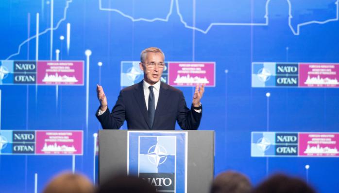 지난달 30일 라트비아 리가에서 열린 북대서양조약기구(나토·NATO) 외무장관 회의에서 옌스 스톨텐베르그 나토 사무총장이 연설을 하고 있다. 사진 = 나토 홈페이지

