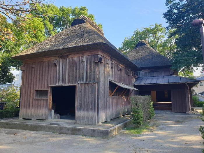 중세시대 일본 무사들의 주택 전경. 