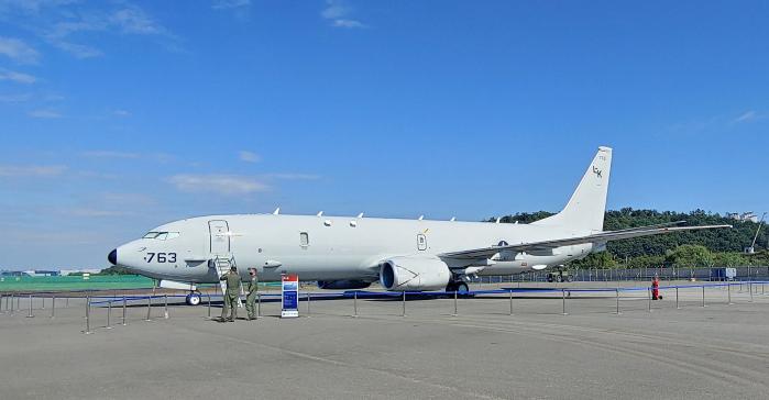 2021년 서울 국제항공우주방위산업전시회에서 공개된 미 해군의 P-8A. 국방일보DB