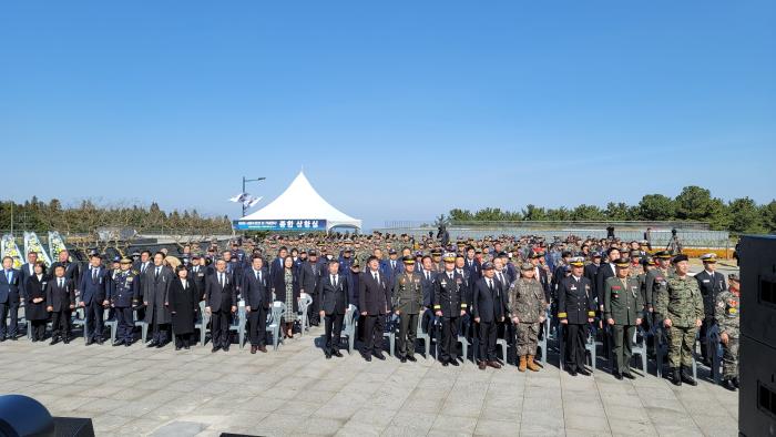 향군 제주도회가 지난 22일 오전 국립제주호국원에서 제9회 서해수호의 날 행사를 개최하고 있다. 향군 제공