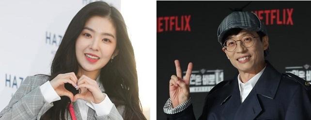 '레드벨벳’ 아이린(왼쪽)과 유재석. 연합뉴스