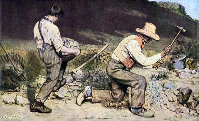 쿠르베, 돌깨는 사람, 1849, 유화 159x259㎝, 독일 드레스덴 국립미술관