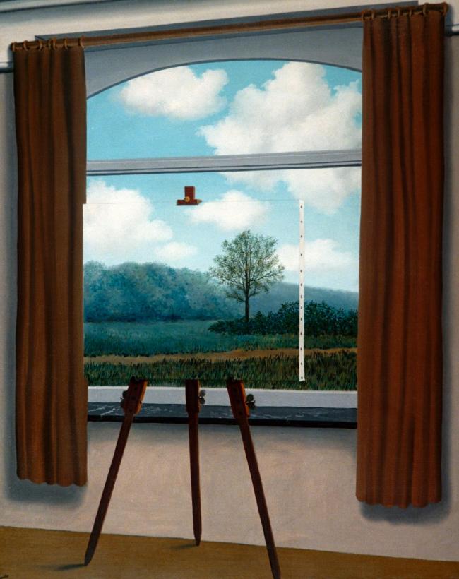 르네 마그리트, 인간의 조건, 1933, 유화, 100×81㎝ 워싱턴 미국국립미술관
