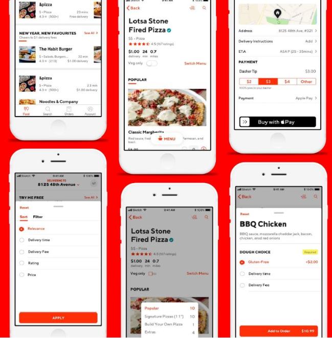 도어대시 앱 화면.