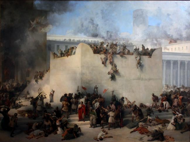 이탈리아의 화가 프란체스코 헤이즈가 1867년 그린 ‘예루살렘 성전 파괴’.  사진=아카데미아 미술관