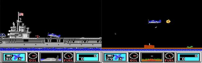 ‘분노의 날개’(1987)는 2차대전 항공모함 운용을 2D 그래픽으로 다룬 게임이다. 적은 용량에도 불구하고 항공모함 운용의 여러 특징을 간결하게 담아낸 명작으로 손꼽힌다.  필자 제공