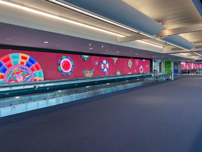 전통문화를 주제로 설치된 LED 미디어월.