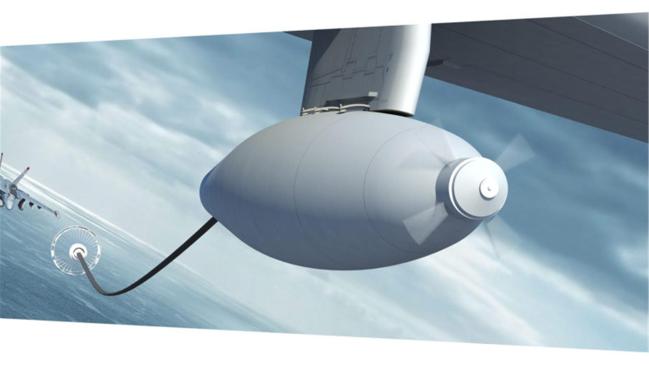 MQ-25A 무인기의 공중급유 상상도.  출처=록히드마틴