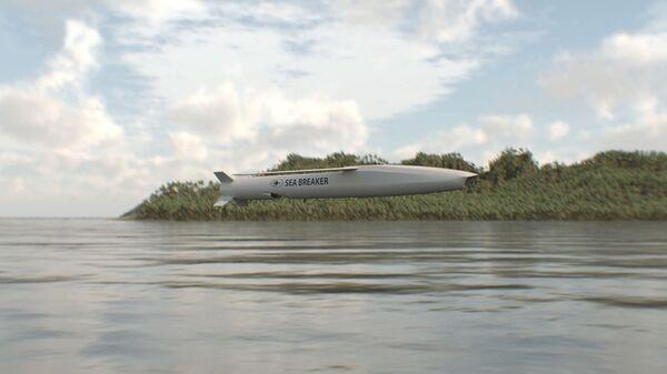 5세대 첨단 자율적 정밀유도 장거리 유도탄체계 시 브레이커(Sea Breaker)가 비행하고 있다.
  출처=janes.com