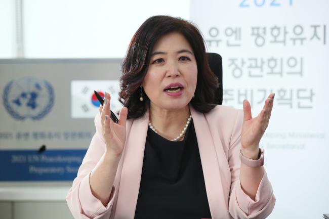 서은지 유엔평화유지장관회의 준비기획단장이 25일 서울 종로구 준비기획단 사무실에서 국방일보와 인터뷰하고 있다.