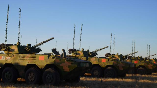 2021피스미션훈련에 참가한 중국군 전투차량들. 타스=연합뉴스