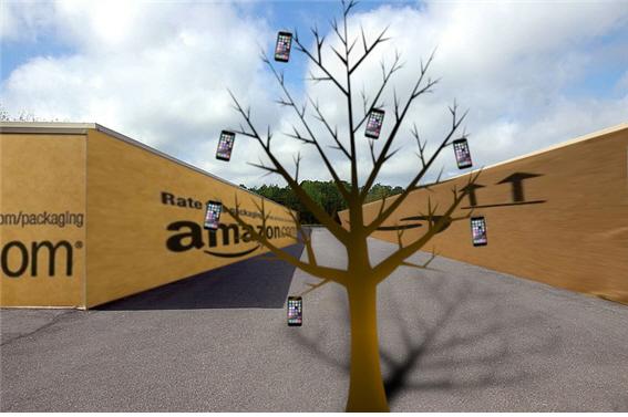 아마존 스마트폰 트리를 형상화한 그래픽 이미지. 사진=코리 닥터로우 트위터 
