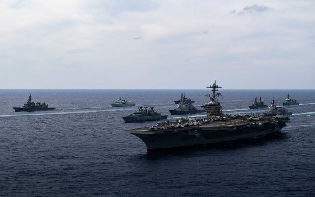 2021년 11월 21일부터 30일까지 미국, 호주, 캐나다, 독일, 일본의 연례 합동 해상훈련이 필리핀해 해상에서 진행되었다. 사진 = 미 해군 홈페이지
