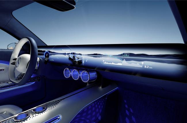 벤츠가 ‘CES 2022’에 맞춰 온라인에 공개한 전기차 콘셉트 ‘비전 EQXX’ 내부.  사진=벤츠 홈페이지