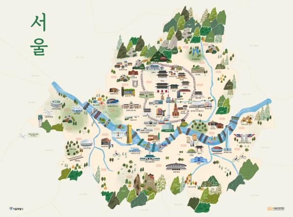 서울관광재단은 MZ세대 감성에 맞춘 ‘서울 일러스트 관광지도’ 3만 부를 발행하고 무료 배포를 시작했다.  사진=서울관광재단