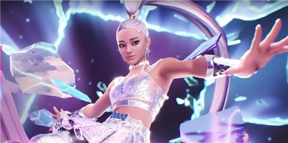 팝가수 아리아나 그란데가 포트나이트에서 연 메타버스 콘서트. 팬데믹으로 사라진 공연 기회와 공간을 가상세계에서 찾아냈다.  사진=포트나이트