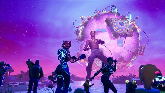 미국 힙합 가수 트레비 스콧이 포트나이트에서 연 메타버스 콘서트. 팬데믹으로 사라진 공연 기회와 공간을 가상세계에서 찾아냈다.  사진=포트나이트 