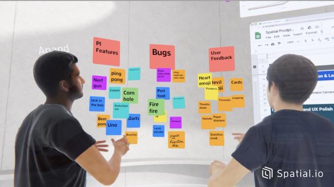 스페이셜은 아이디어 회의와 같은 협업을 하기 편한 가상공간이다.  사진=스페이셜 