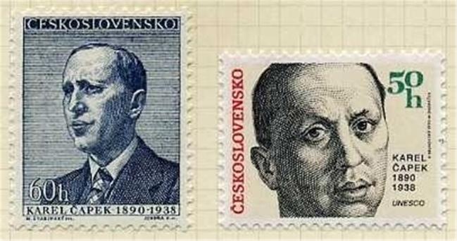 체코에서 발행된 차페크 기념 우표. 필자 제공