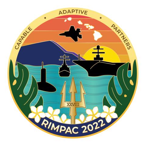 2022환태평양연합해상훈련(RIMPAC2022) 공식 로고. 