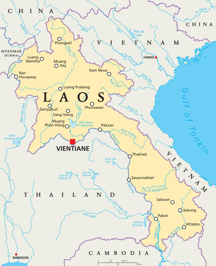 라오스 지도 사진=게티이미지