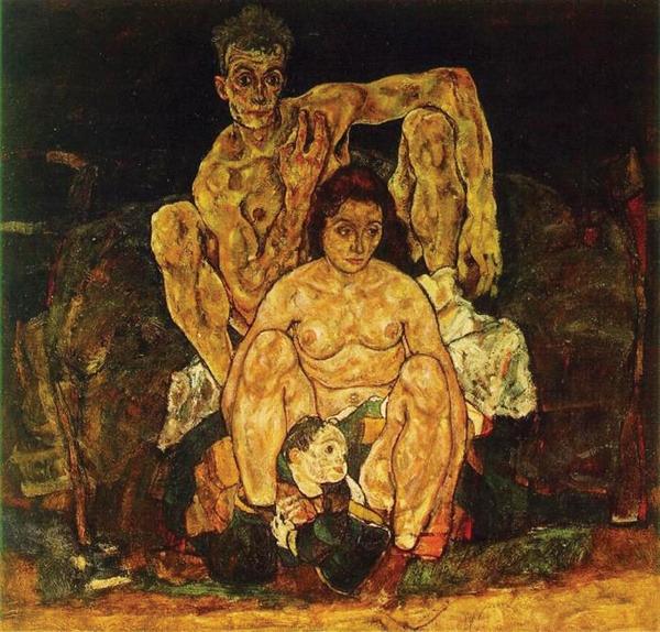 1918년, 에곤 실레가 사망한 해에 그린 작품 ‘가족’. 아직 태어나지 않은 아이를 그렸다.