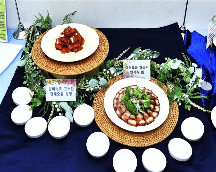 방공관제사팀이 공군조리경연대회에서 최우수상을 받은 ‘샐러드를 곁들인 연저육찜’.