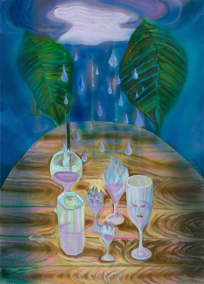 최모민 ‘빗물을 받는 마룻바닥 위의 잔들’.