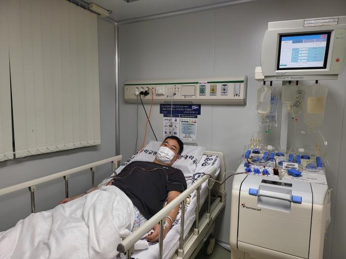 생면부지 혈액암 환자에게 조혈모세포를 기증한 육군5포병여단 비룡대대 이호성 중사. 부대 제공