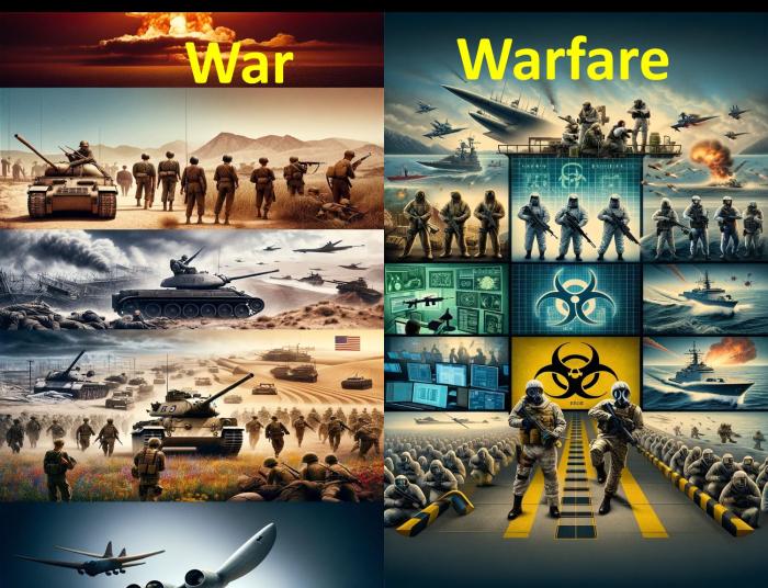 War(전쟁)와 Warfare(전투, --전)는 비슷해 보이지만 명확한 차이가 있다. 사진=챗GPT