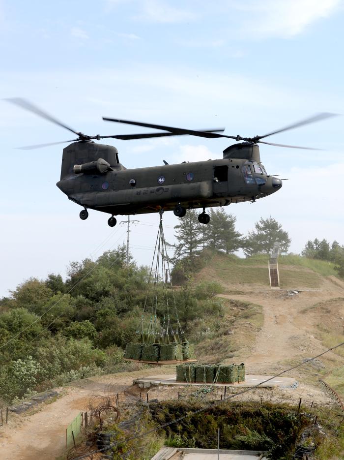 공군 CH-47 시누크 헬기. 양동욱 기자