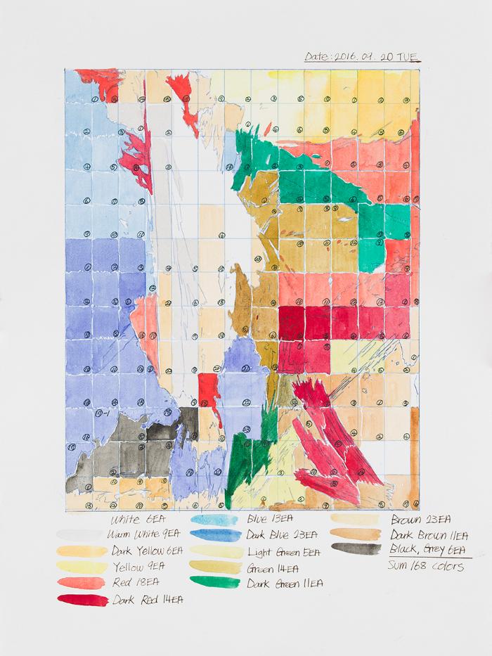 ‘Color Chart for After De Kooning No.1’, 38×28㎝, 2016 사진=디스위켄드룸