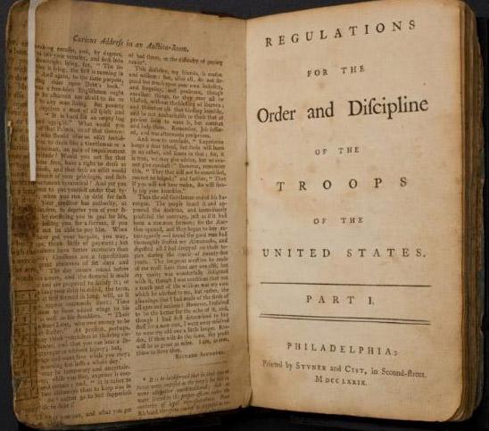 『미합중국 부대 명령 및 규율』의 속표지. 출처=미 육군군사연구소
