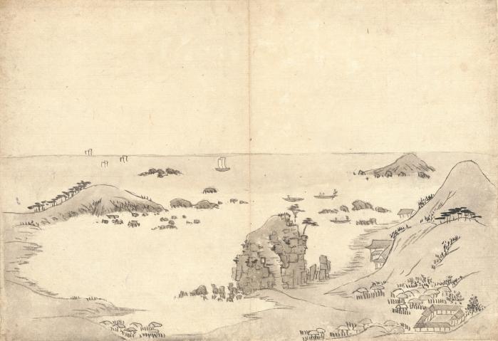 강세황, ‘청간정’, 『풍악장유첩(楓嶽壯遊帖)』, 1788년경, 32×47.9㎝, 국립중앙박물관