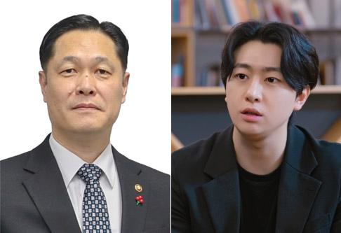 (왼쪽부터) 이희완 보훈부 차관, 이한 예비역 해병병장