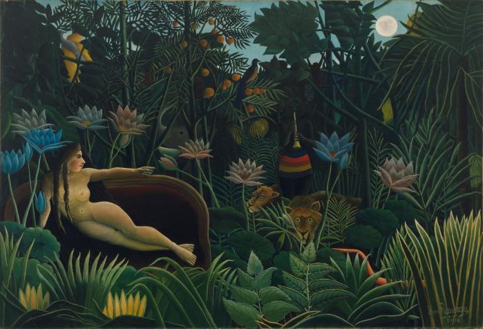 앙리 루소 ‘꿈’, 1910년, 캔버스에 유채, 204.5●298.5㎝. 뉴욕 현대미술관(MoMA) 소장.