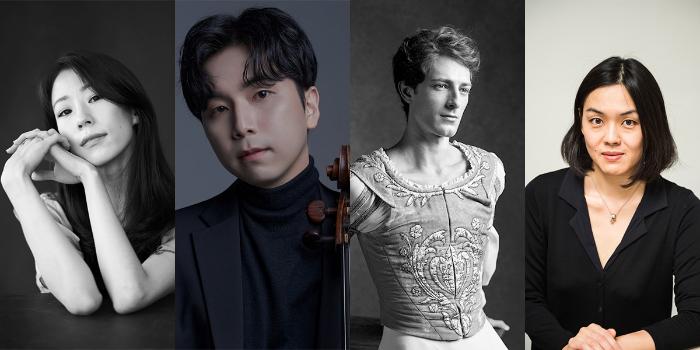(왼쪽부터) 발레리나 박세은·첼리스트 이경준·무용수 마티외 가니오·피아니스트 히사야마 료코. 사진=예술의전당
