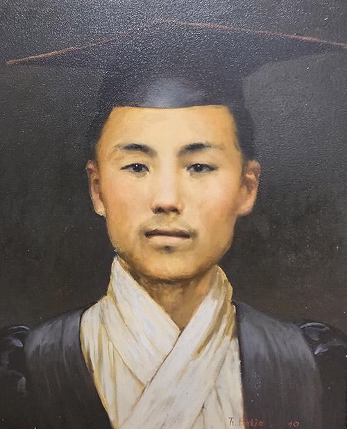 이태준의 초상화. 유일하게 남은 졸업사진을 참고했다. 이태준 기념관 소장