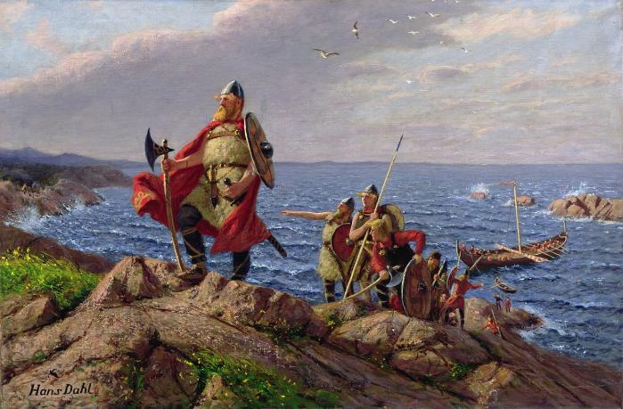 바이킹의 무장을 엿볼 수 있는 화가 한스 달의 그림.